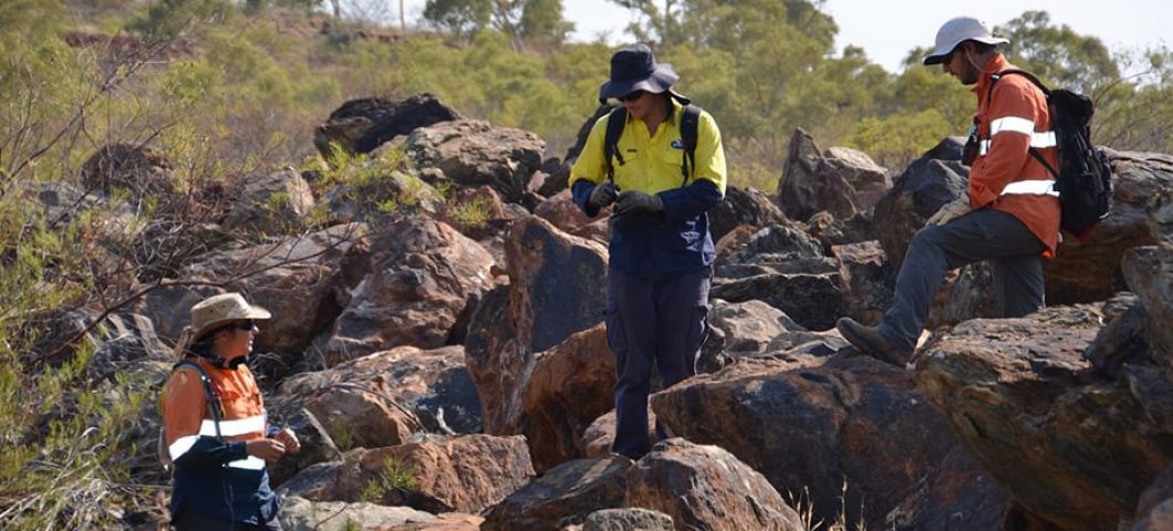 Ed surveying amongst the rocks